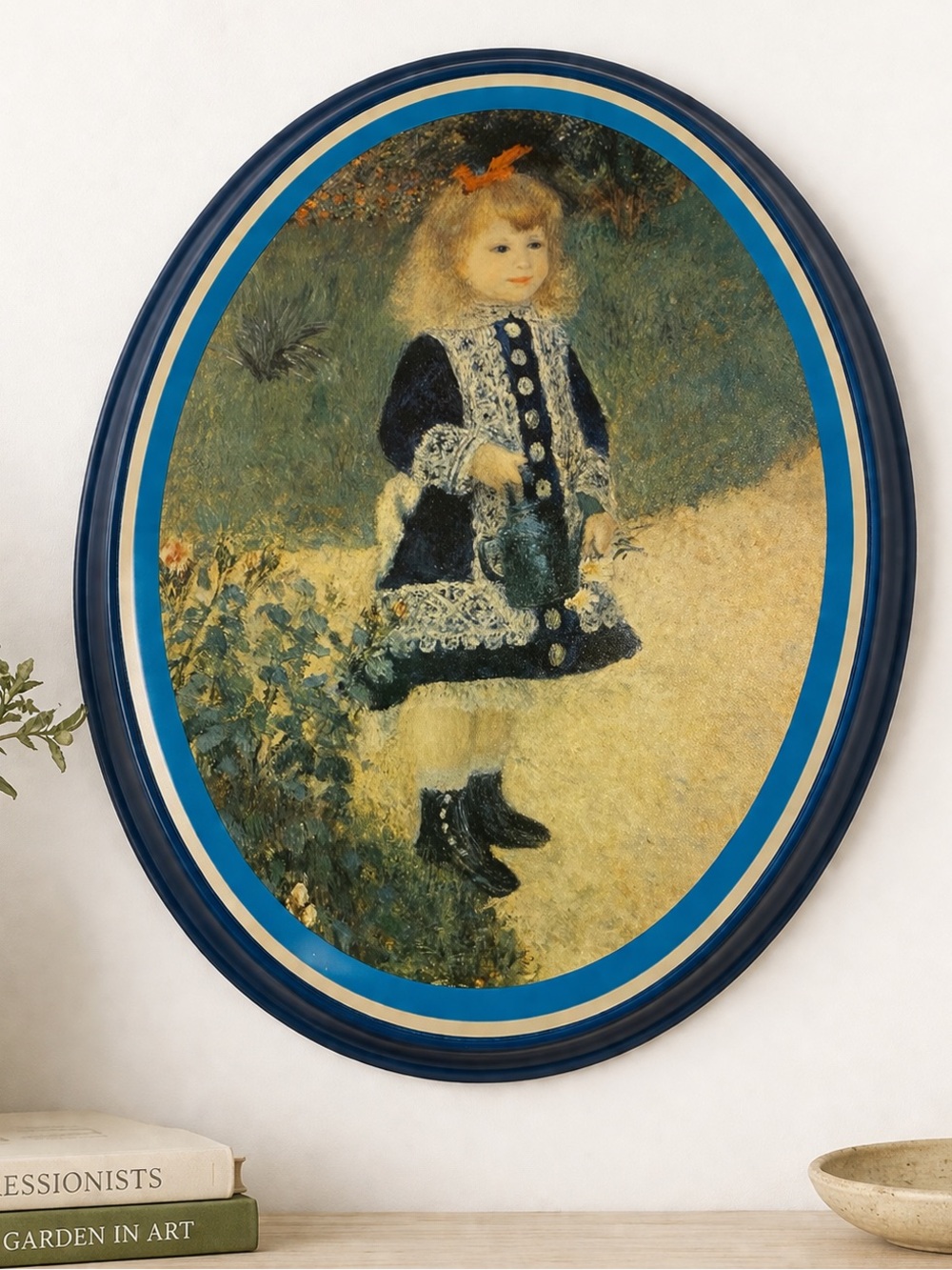 🌸 Ohio Art Co. 1974. Vintage oval tin Wall Art